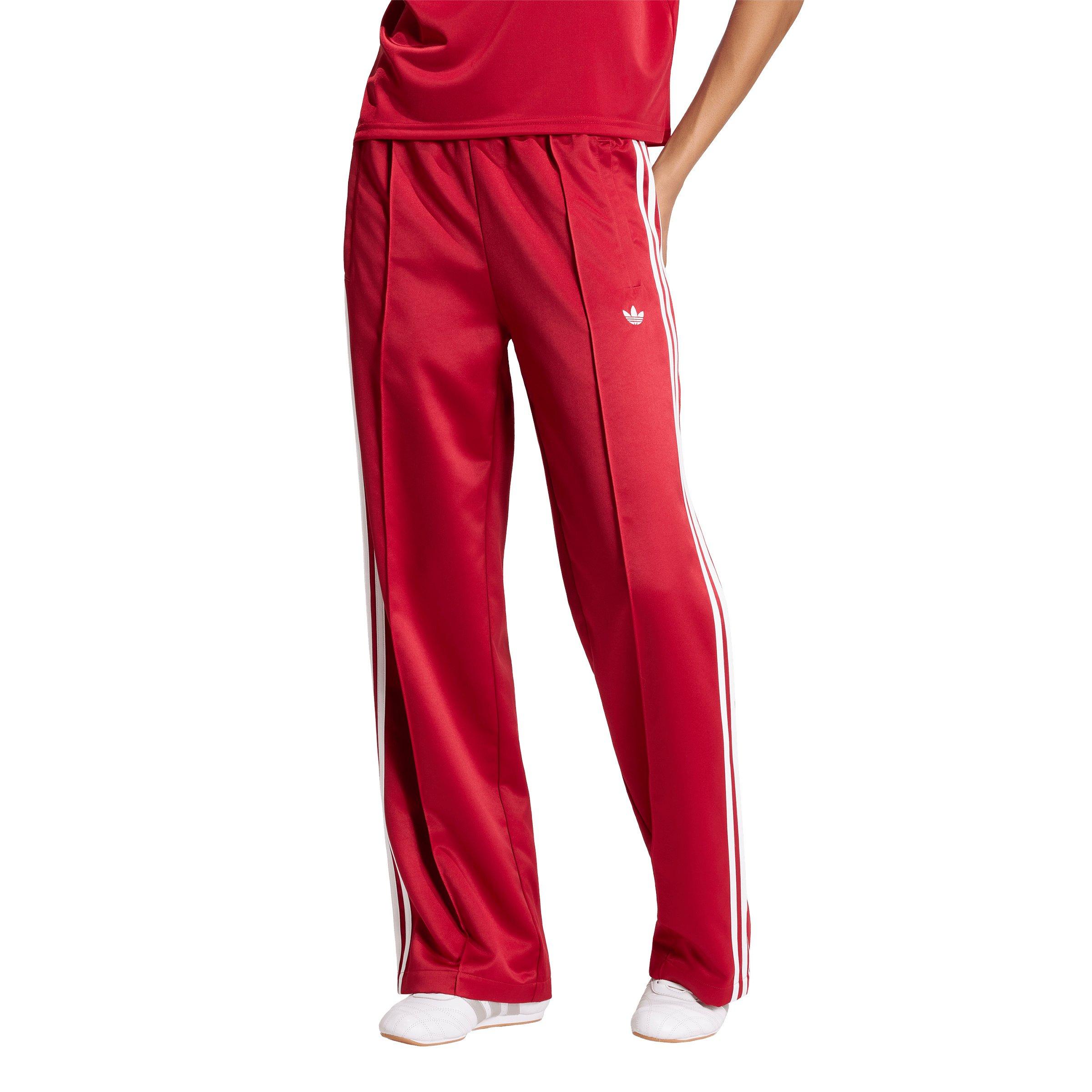 adidas Originals Women's Satin SST Loose Track Pant - Red/White - RED/WHITE
